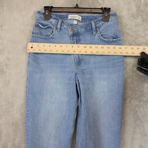 Abercrombie & Fitch 90s Straight Jeans Womens 6R Blue Ultra High Rise Curve Love - Picture 9 of 11